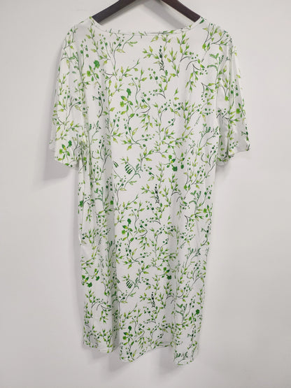 Plus Size, Women's Short Sleeve Round Neck Printed Dress