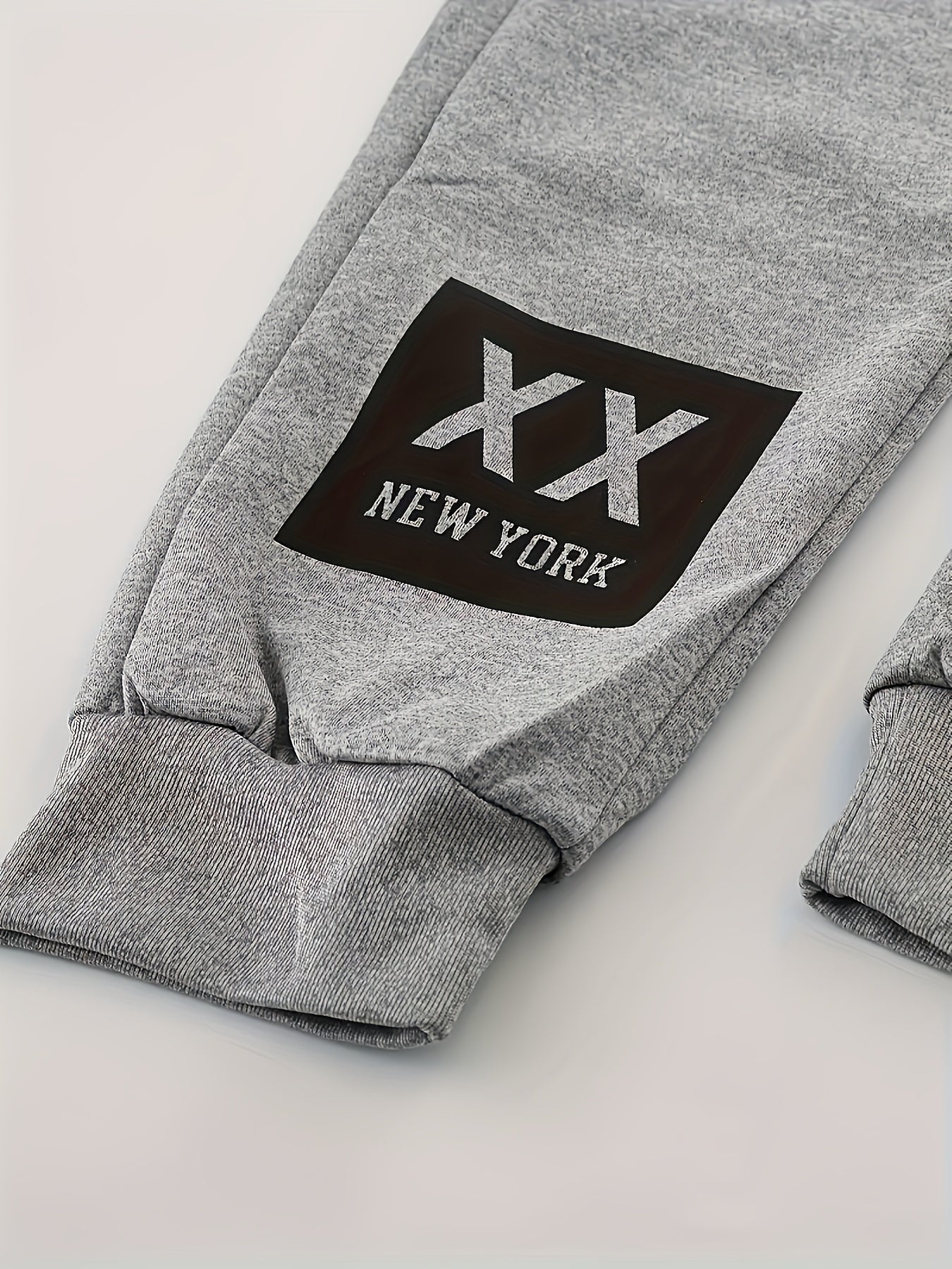 2025 Men'S Edition Solid Color Jogging Pants Featuring Dual Side Pockets And a Drawstring, Stylish Casual Trousers with 'NEW YORK' Print, Ideal for Outdoor Activities