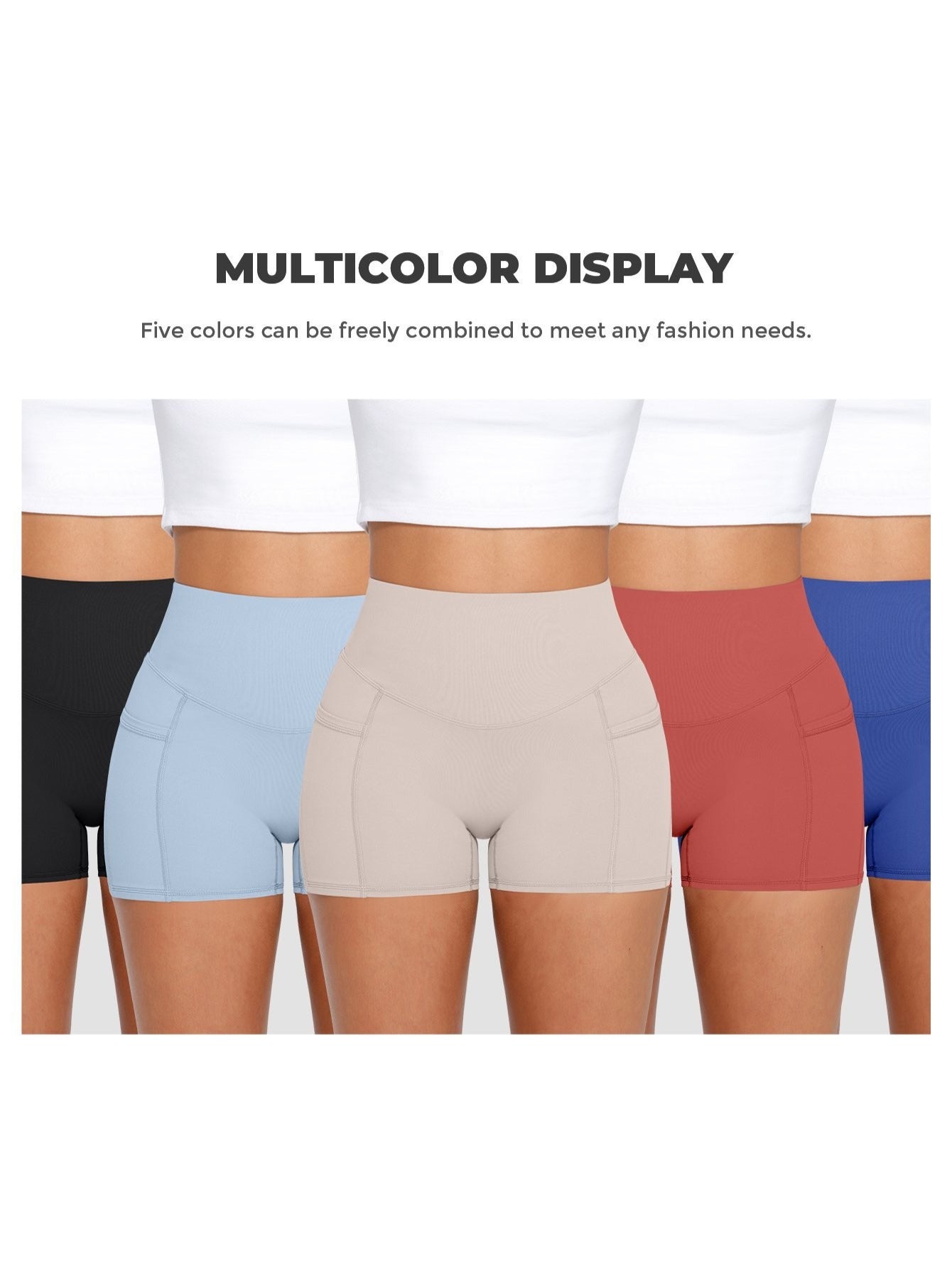 1Pc Women'S High-Waist Stretchy Athletic Shorts, Breathable Compression Bike Yoga Workout Shorts