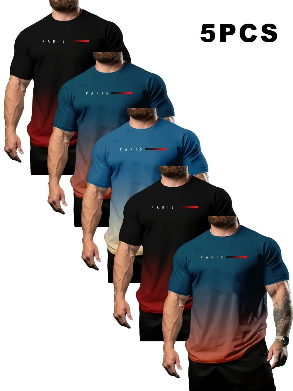 Men's Graphic Print T-Shirt - Crew Neck Short Sleeve 964517
