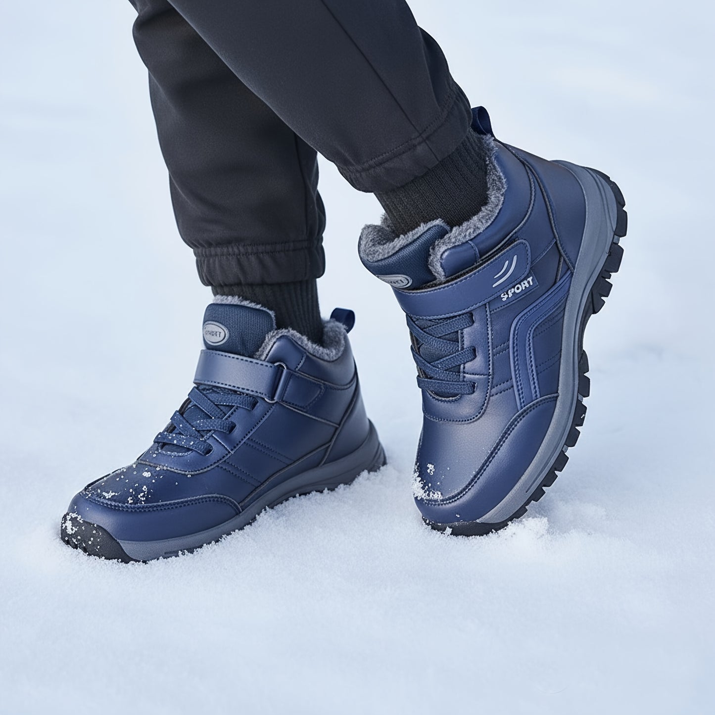 Men's Casual Snow Boots, High Quality High Top Lace Up, Anti Slip Windproof with Furry Lining, Suitable for Outdoor Walking Running Hiking, Wear-resistant And Anti Slip Outdoor Shoes, Autumn And Winter Boots