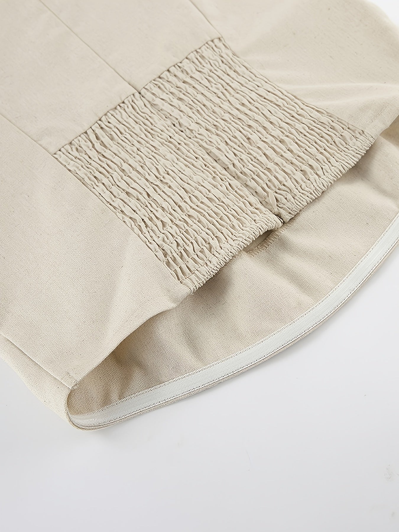Linen Women's High-Waisted Strapless Backless Patchwork Pocket Dress Lightweight Casual Vacation Dress with Smooth Texture, Solid Color Long Dress for Spring Summer