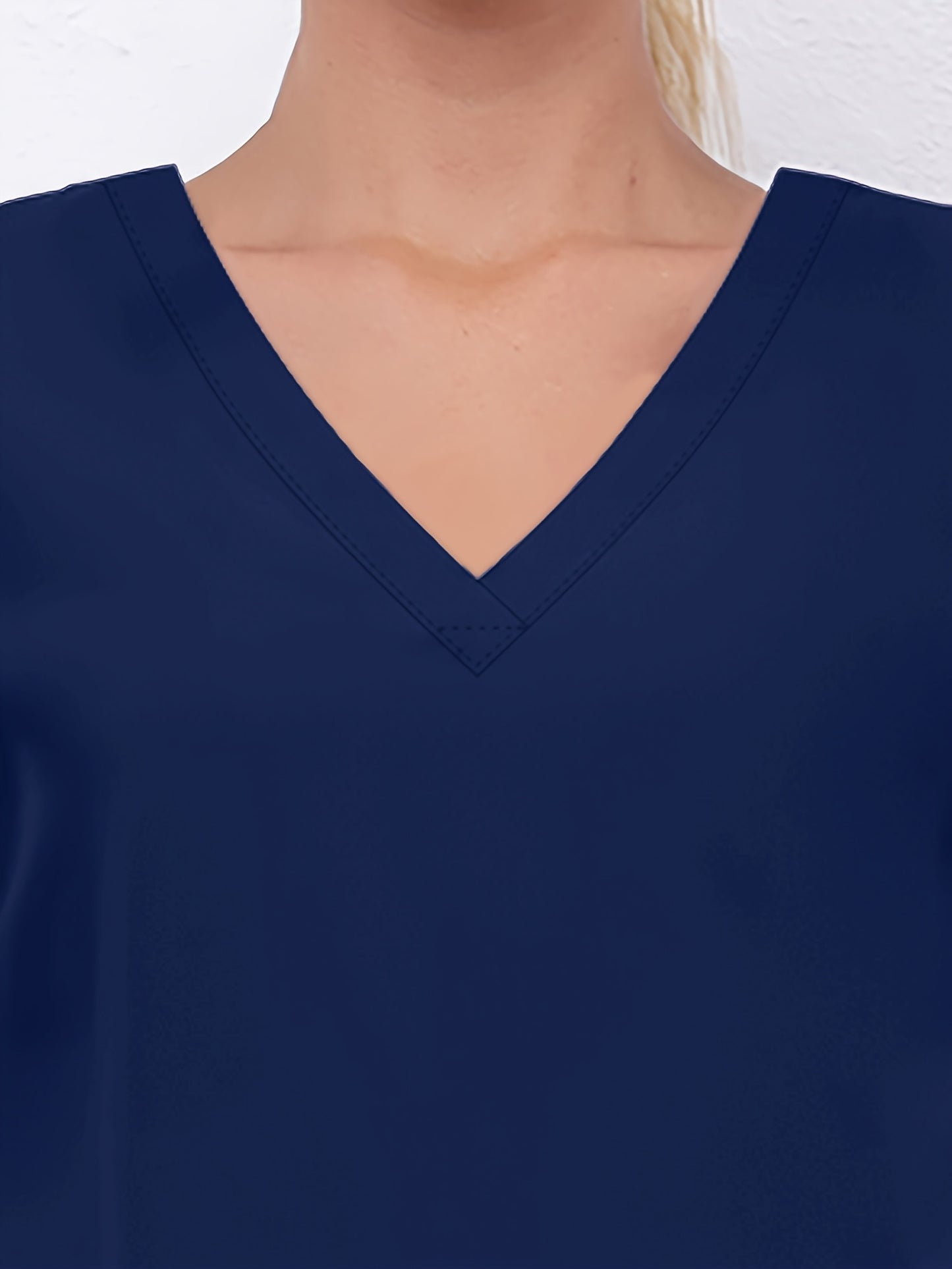 Women'S V-Neck Frosted Breathable Uniform Hand Washing Workwear Brush Hand Clothes Top