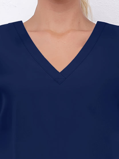 Women'S V-Neck Frosted Breathable Uniform Hand Washing Workwear Brush Hand Clothes Top