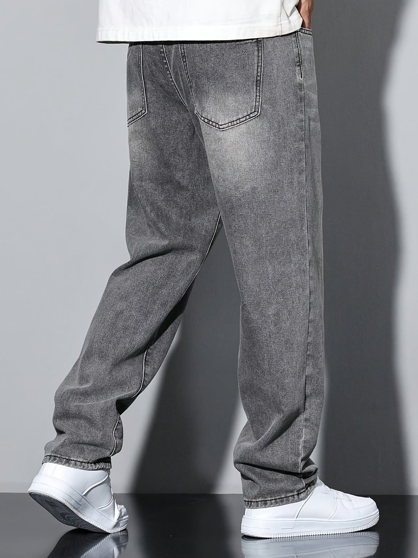 Trendy Grey Stretch Jeans for Men
