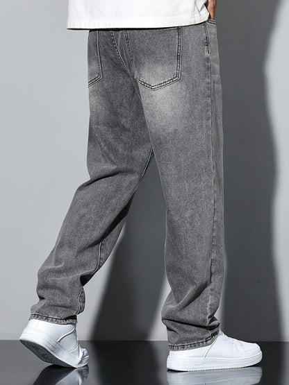 Trendy Grey Stretch Jeans for Men