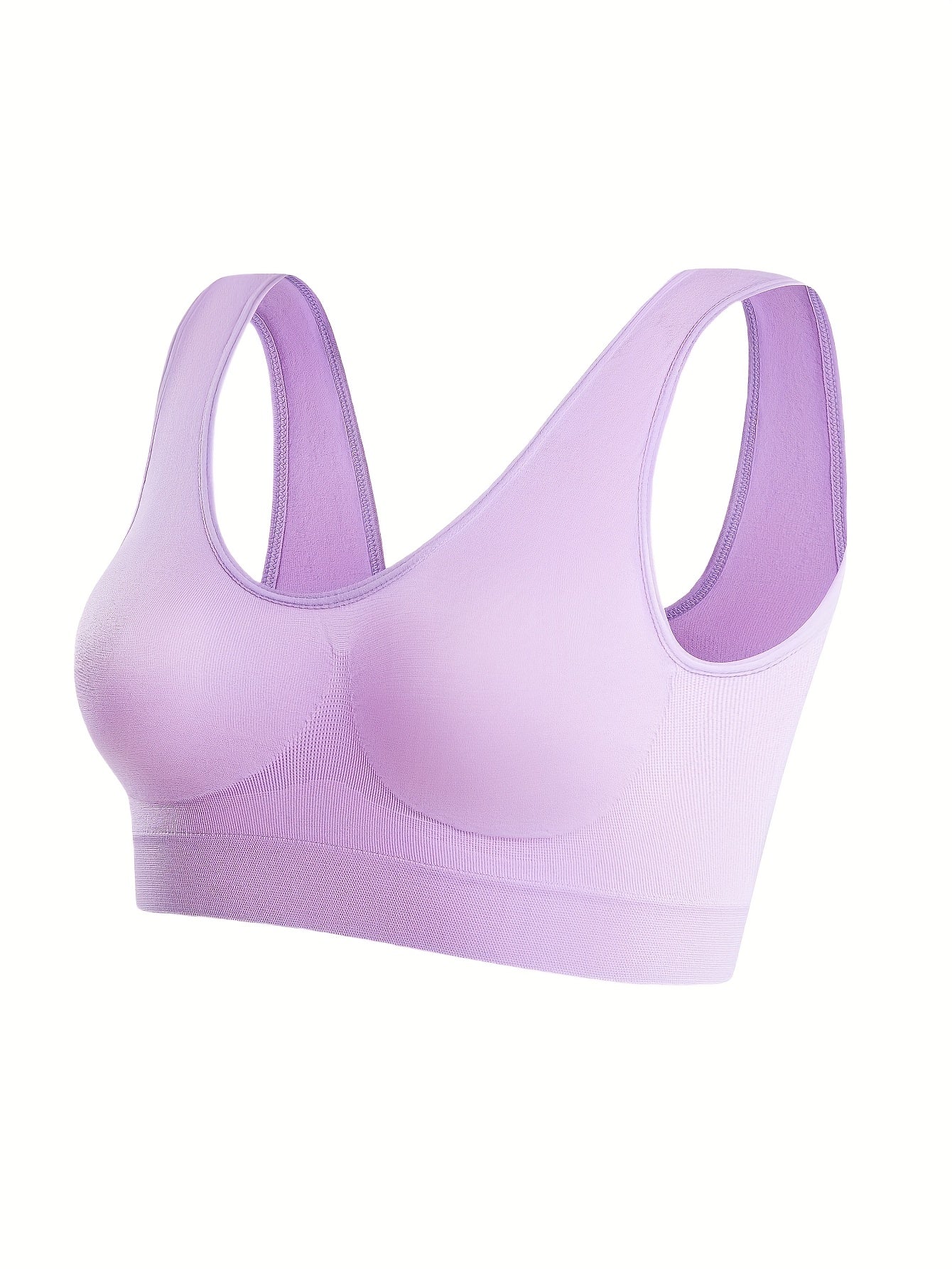 7 Solid Seamless Sports Bras, Comfortable And Breathable Bras, Women's Underwear And Vests
