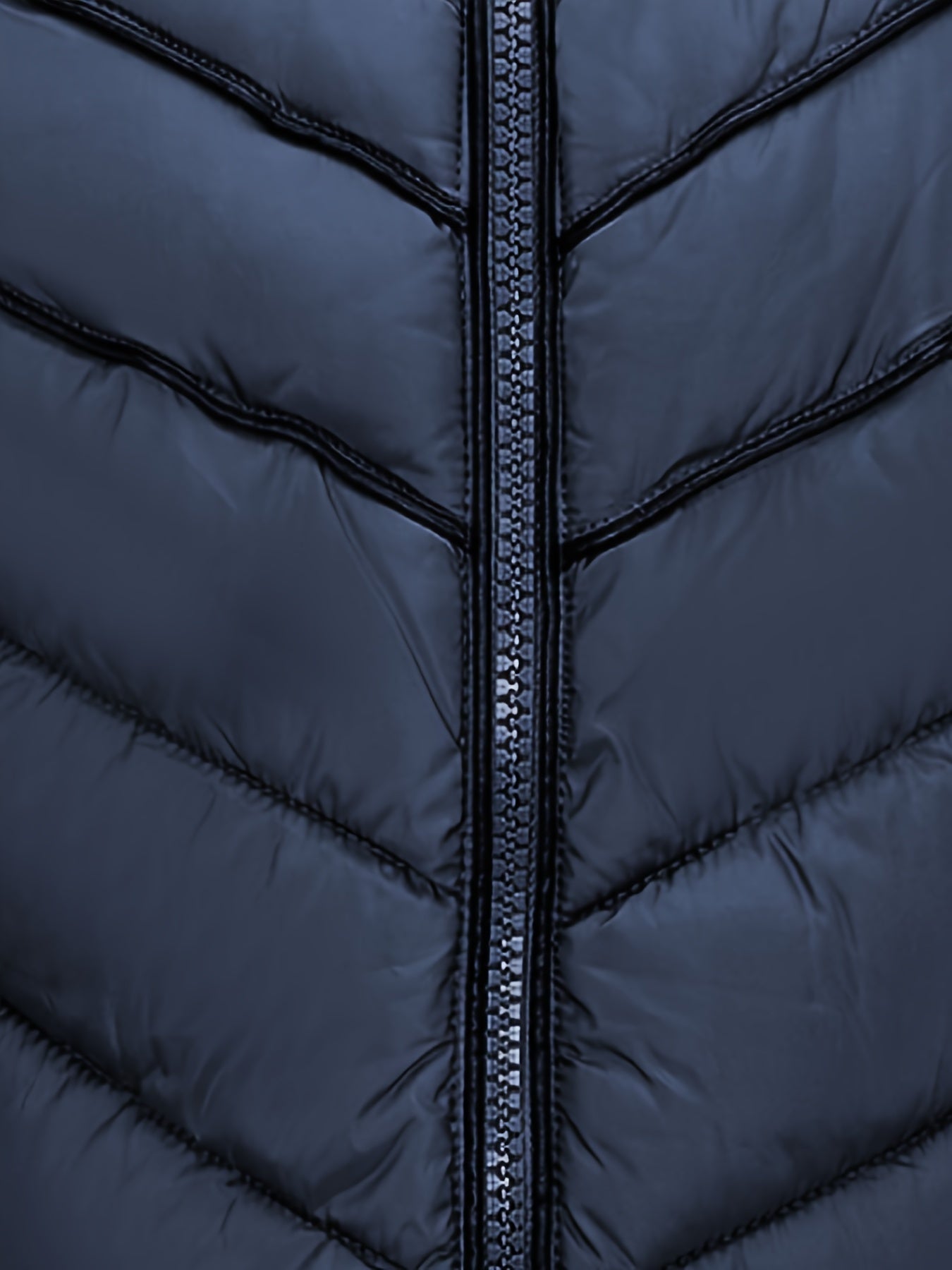 Zip-up Faux Trim Hoodie Puffy Coat, Casual Thermal Long Sleeve Coat for Fall & Winter, Women's Clothing