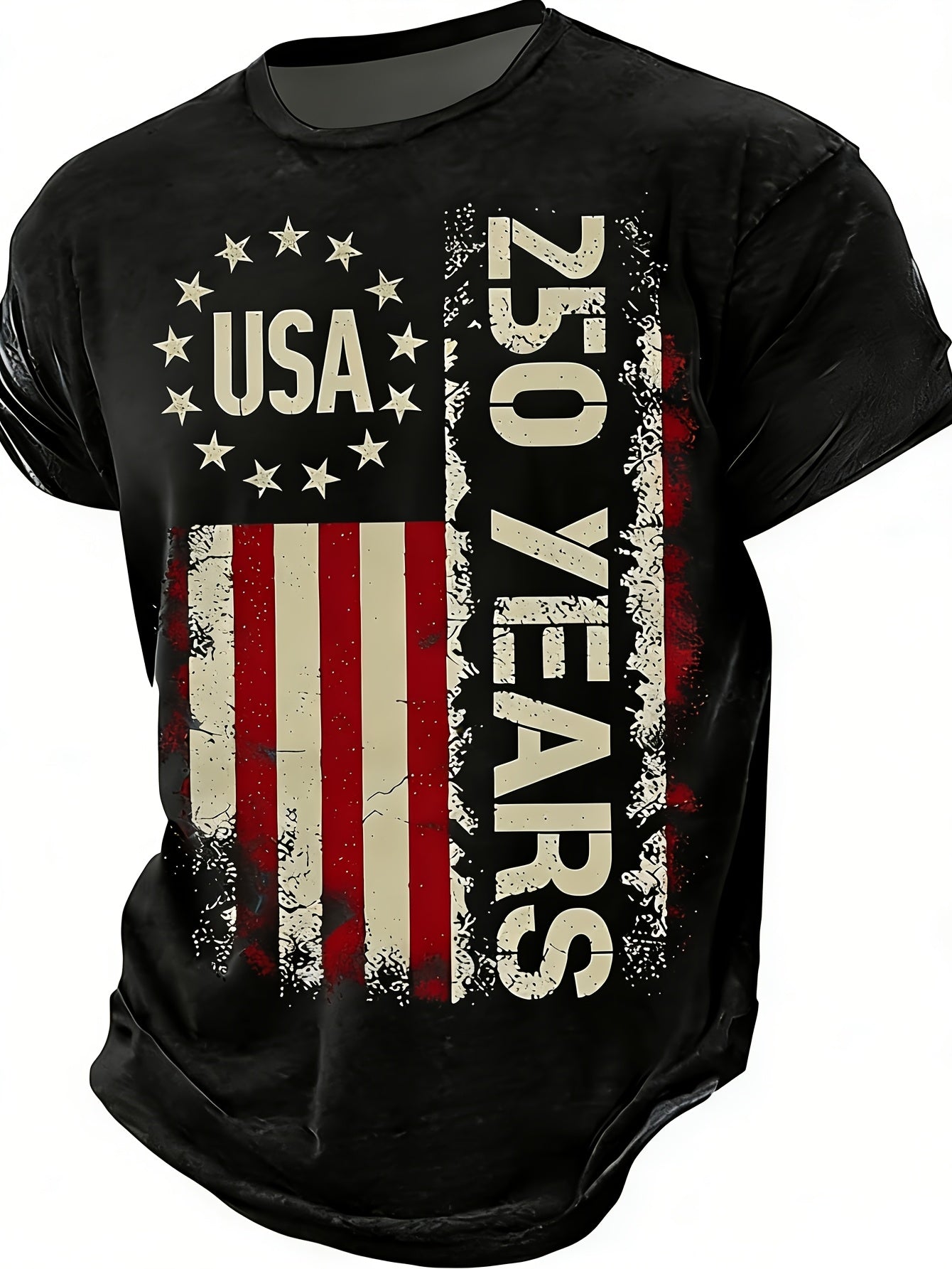 Independence Day T-Shirts, Retro USA Flag Crewneck Tee, Great 250 Celebration Items, Comfortable And Breathable