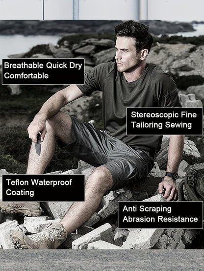 Men’s Cargo Shorts, Breathable Quick Dry Tactical Work Pants with Multi-Pocket Design