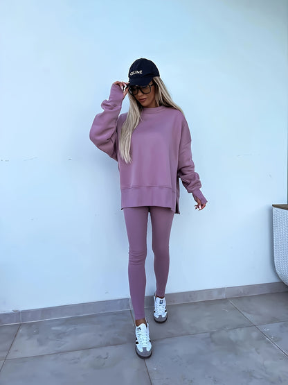 Women's Spring And Autumn Outdoor Sports Hoodie Set, Women's Autumn And Winter Long Sleeve Solid Color Hoodie Casual Set, Hoodie Top And Pants Yoga Two-piece Set, Outdoor Running Fitness Set