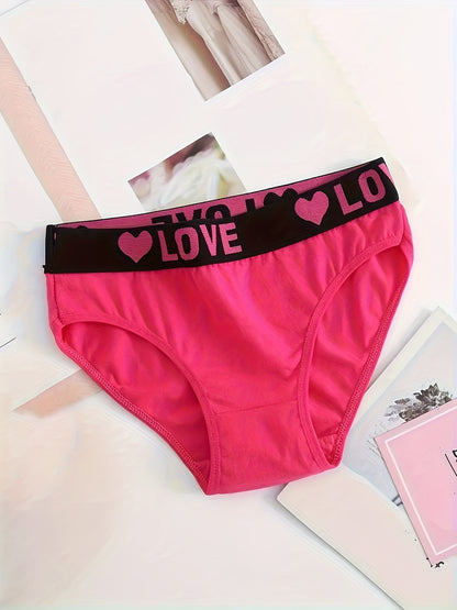 6 Seamless Letter Printed Color Blocked Triangle Pants, Sexy, Comfortable, Breathable And Elastic Underwear, Women's Underwear And Underwear