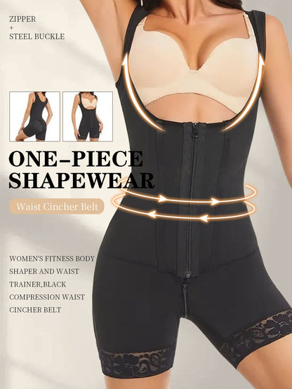 Women'S Shapewear Front Button Abdominal Zipper Post Surgical Abdominal Control Full Body Shaping Legs Crotch Zipper Hip Lifter