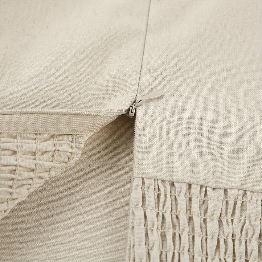Linen Women's High-Waisted Strapless Backless Patchwork Pocket Dress Lightweight Casual Vacation Dress with Smooth Texture, Solid Color Long Dress for Spring Summer