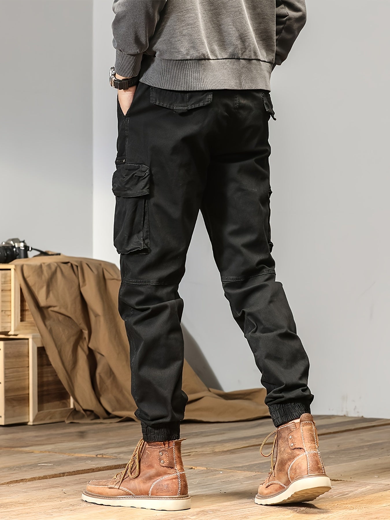 Men'S Utility Trousers, Relaxed Fit Pants, Outdoor Fashion for Men, Stylish And Functional Multi-Pocket Work Trousers