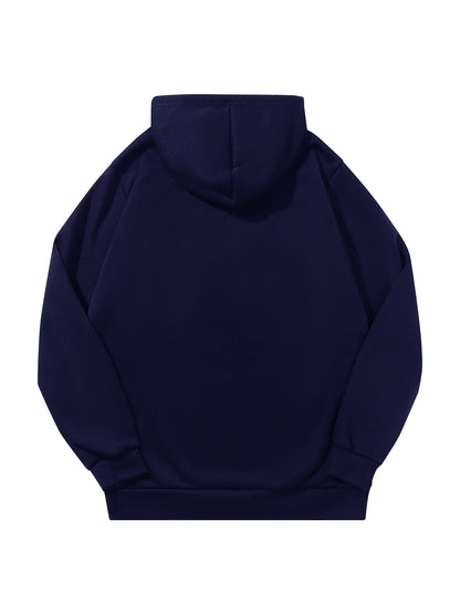 3pcs Men's Thick Hooded Sweatshirts in Solid Color - Casual & Sporty Pullover Hoodies, Long Sleeve, Loose Fit, Machine Washable for Fall & Winter