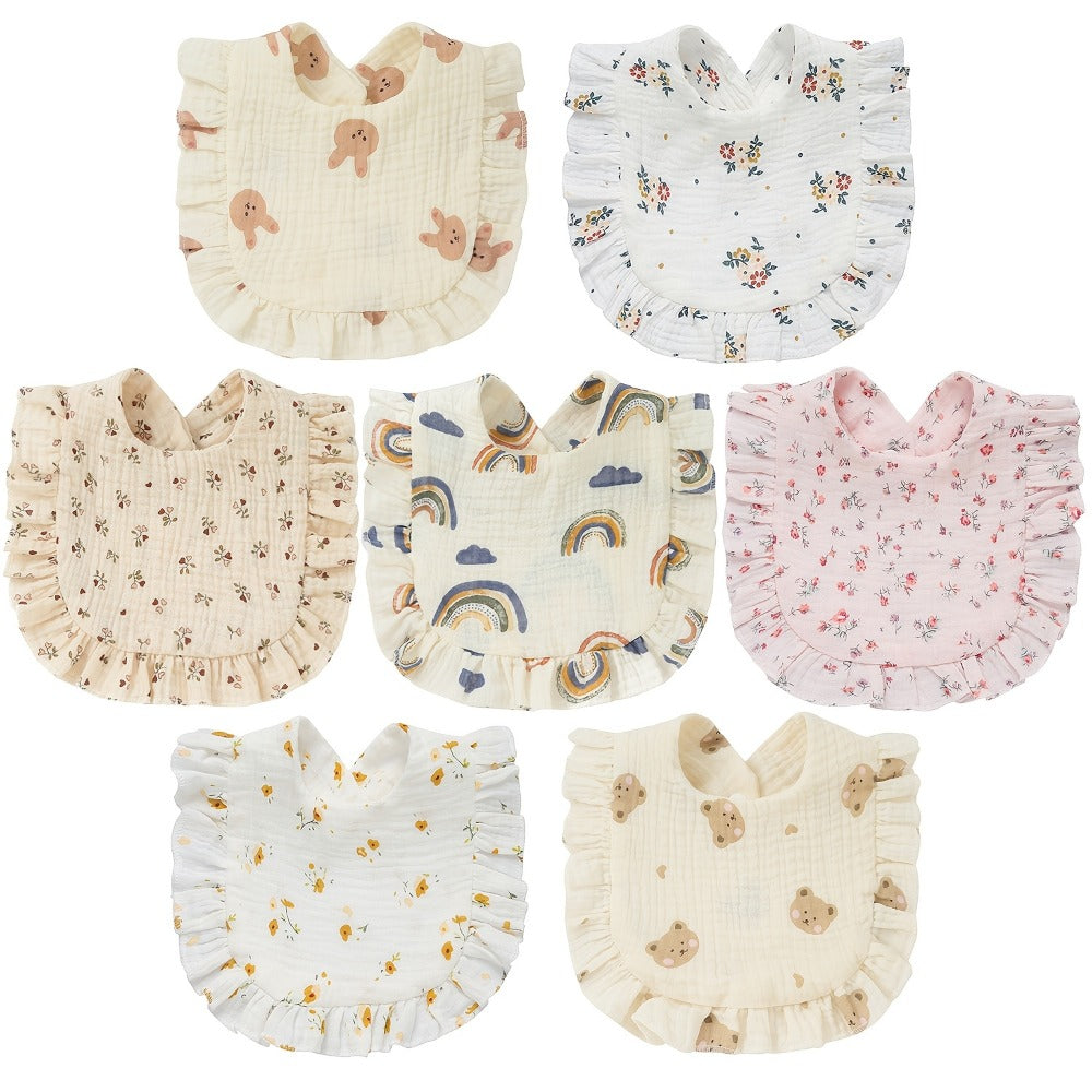 Baby Bib - 7-pack Adjustable Muslin Soft