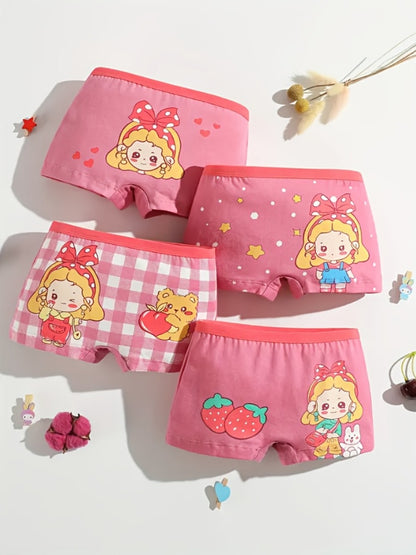 Girls' Boxer Briefs - 12-Pack Assorted Cartoon Print Style 5397