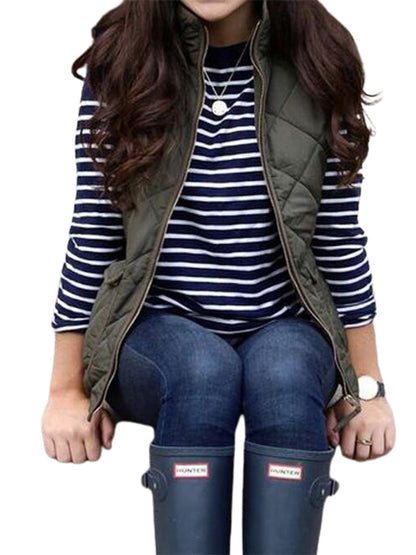 Womens Puffer Padded Vest Jacket Gilet Ladies Sleeveless Coat Winter Warm Snowsuit Jacket