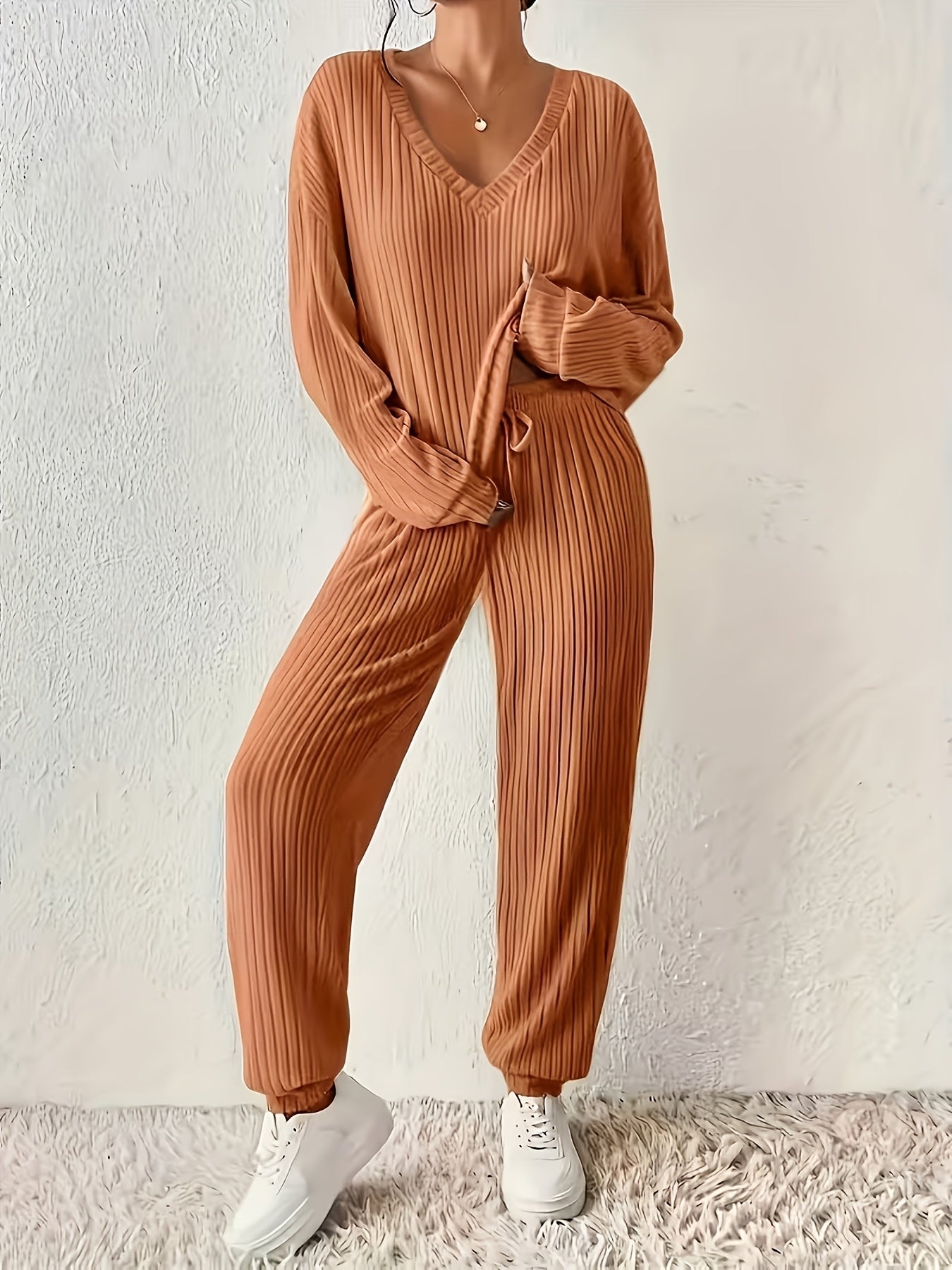 Women'S Loungewear Set, Top with Long Pants. Women'S Apparel, Women'S Summer Clothing, Women'S Summer Outfits, Women'S Popular Outfits, Women'S Set, Women'S Two-Piece Outside Twopiece Set Women'S Autumn Two-Piece Set Women'S Clothing