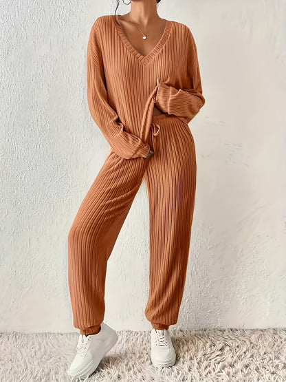 Women'S Loungewear Set, Top with Long Pants. Women'S Apparel, Women'S Summer Clothing, Women'S Summer Outfits, Women'S Popular Outfits, Women'S Set, Women'S Two-Piece Outside Twopiece Set Women'S Autumn Two-Piece Set Women'S Clothing