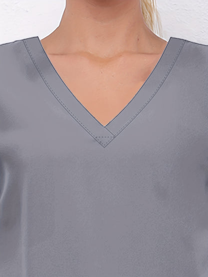 Women'S V-Neck Frosted Breathable Uniform Hand Washing Workwear Brush Hand Clothes Top