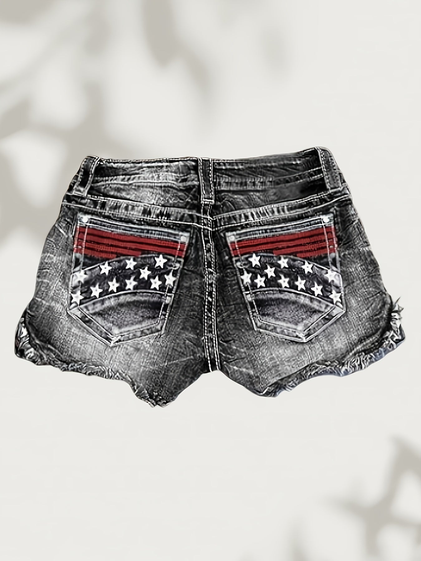 [HME]Flag- Fashionable Stretch Denim Shorts, A Must-have Item for Summer. Simple, Versatile, Fashionable And Elegant. Mid-to-high Waist Design for A Hip-lifting Effect. Two Colors to Choose From. Summer Women's Hot Pants