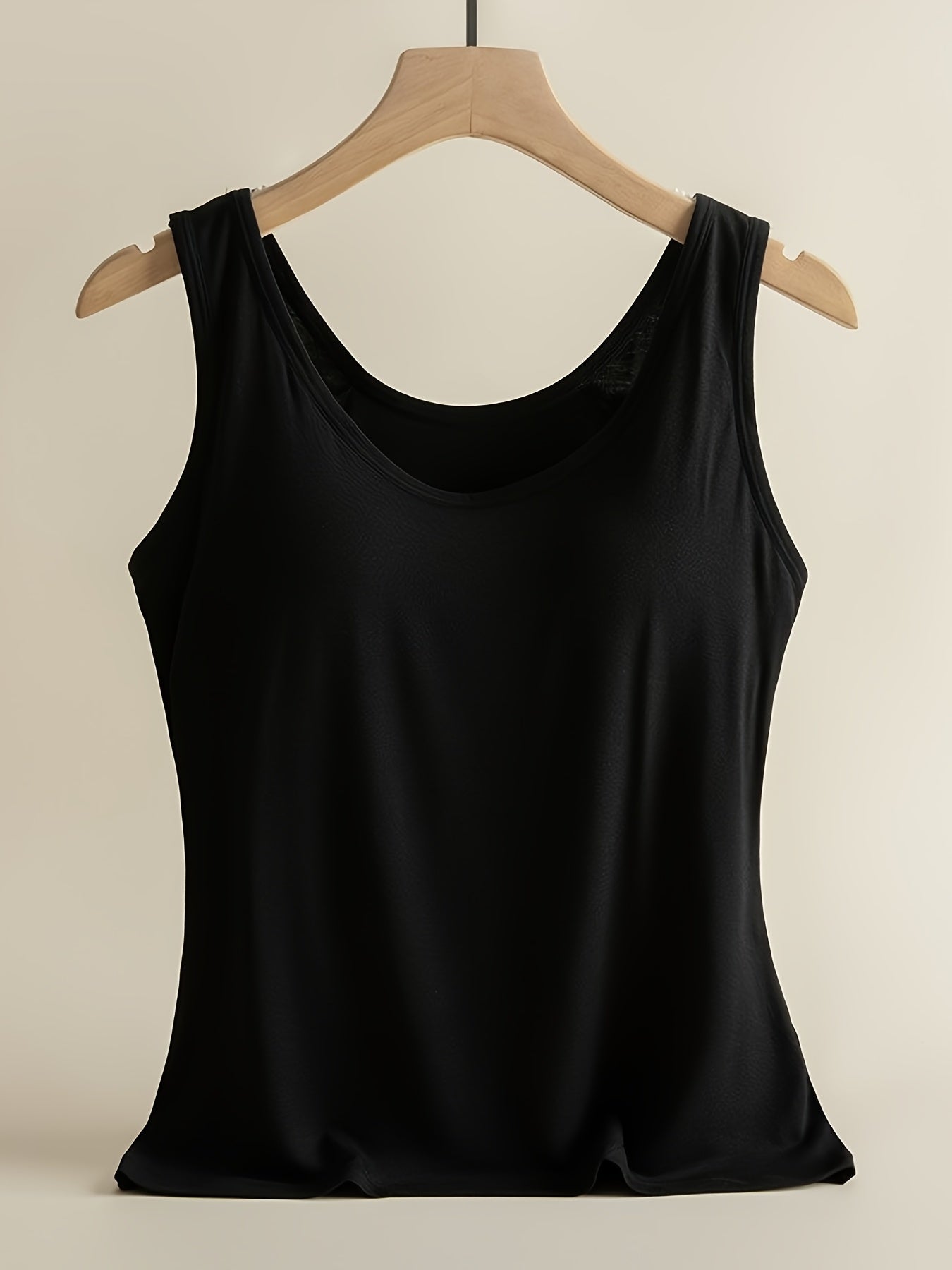 3pcs Solid Color Stretch KnitTank Top, Bottoming Vest T-shirt, Built-in Padded Cups- Regular Length, Round Neck, Casual SportswearWomen'S Comfort Fit Casual Sports Bra With Breathable Fabric- Black&White&Grey