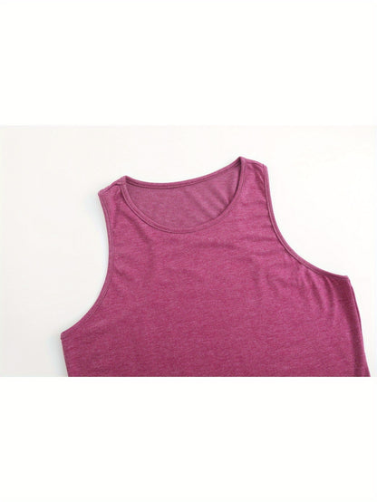 Women's Casual Sleeveless Round Neck Vest - Double-Sided Cat & Dog Paw Print Design, Cotton Lightweight Summer Top, Machine Washable Pet Lover Apparel, Outdoor Relaxation Clothing, Nontransparent Fabric