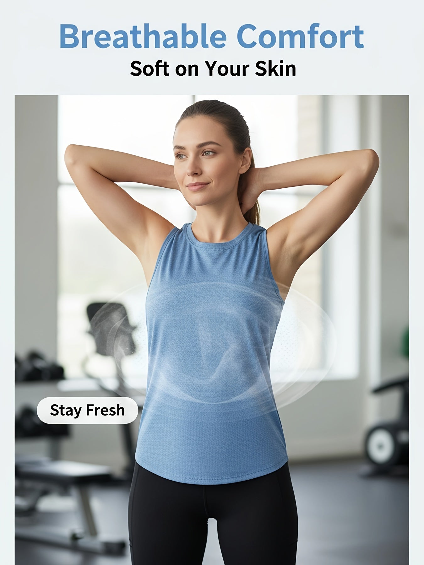 5 Pack Women's Athletic Tank Tops - Quick Drying, Fitness Training Running I-back Design, Breathable Polyester Blend, 2026, Valentine's Day, Gifts
