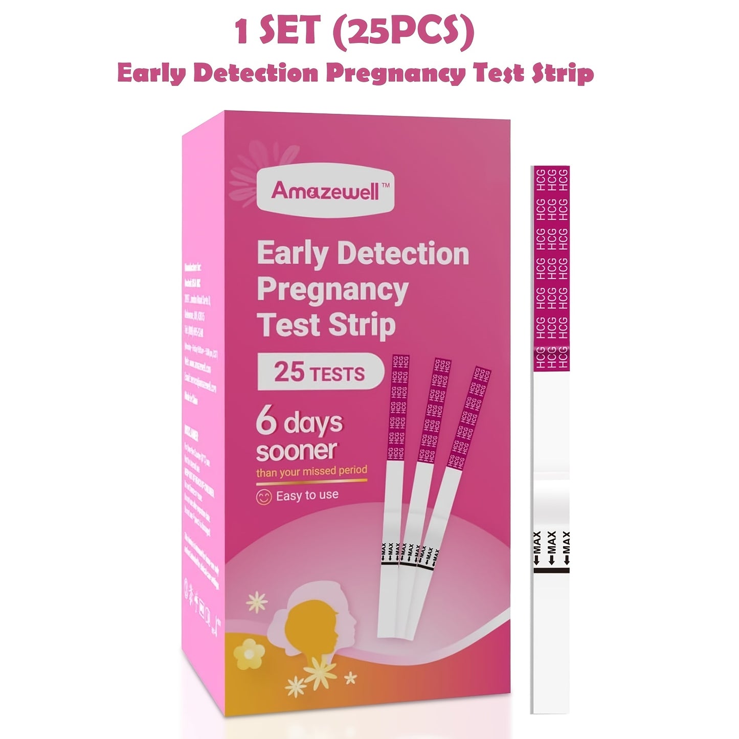 HCG Pregnancy Test Strips Kit - 25 50 or 100-Piece Home Test Options