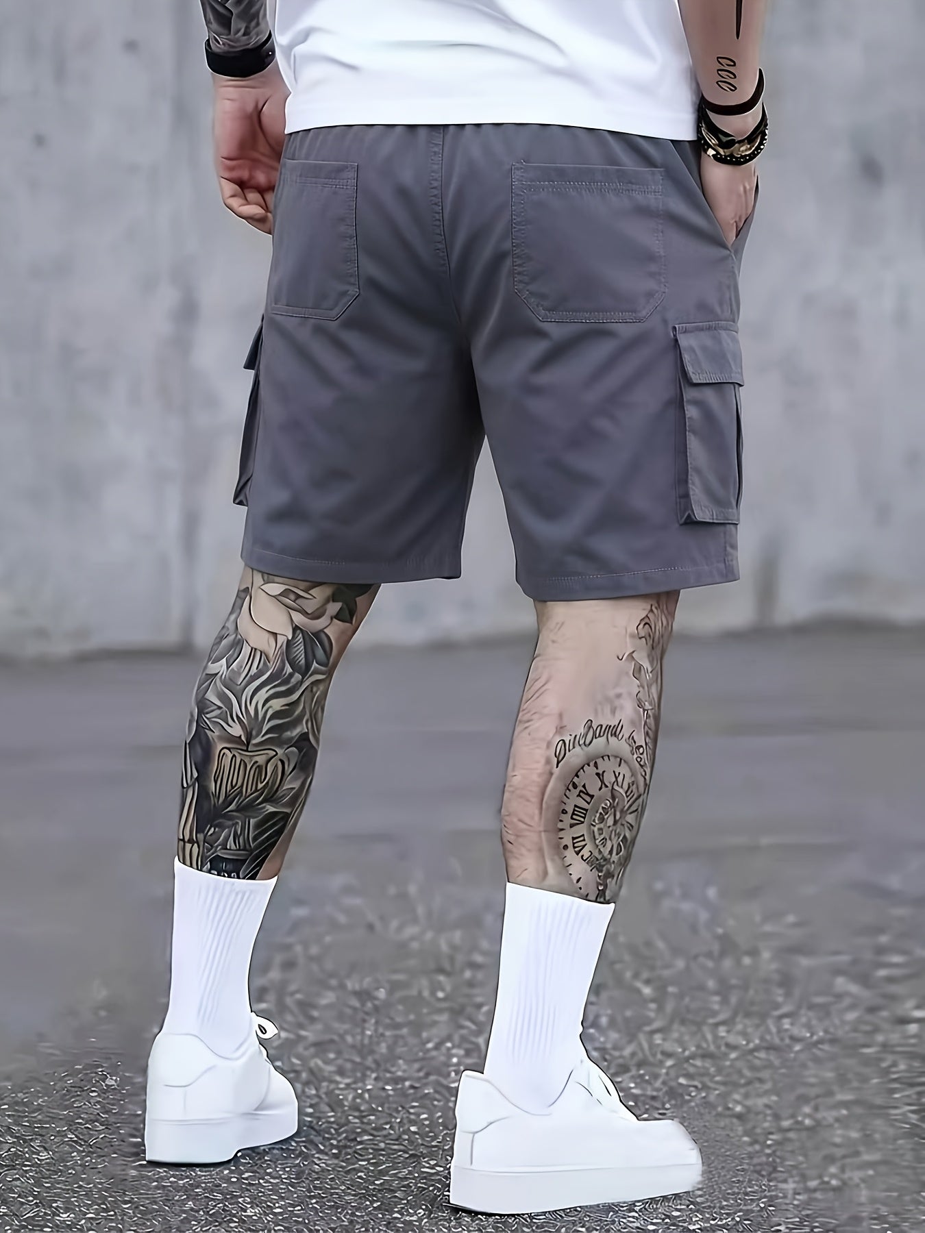 2pcs Men's Cargo Shorts, Multi-Pocket Loose Fit Utility Shorts, Durable Outdoor Hiking Tactical Shorts, Summer Casual Relaxed Fit Work Shorts with Flap Pockets