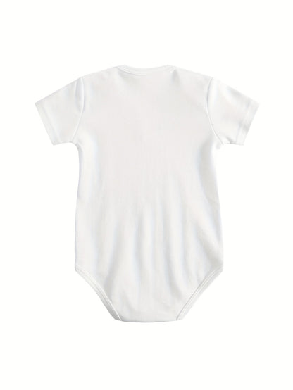 Unisex Baby Bodysuit With Cute Lil Nugget Graphic, 100% Newborn Crawling Suit, Infant Triangle Jumpsuit In White, Lightweight All-Season Wear, Crew Neck Design, Comfortable Onesie For Baby Boys & Baby Girls, Birthday Gift, Baby Shower Gift