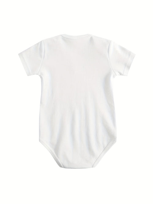 Unisex Baby Bodysuit With Cute Lil Nugget Graphic, 100% Newborn Crawling Suit, Infant Triangle Jumpsuit In White, Lightweight All-Season Wear, Crew Neck Design, Comfortable Onesie For Baby Boys & Baby Girls, Birthday Gift, Baby Shower Gift