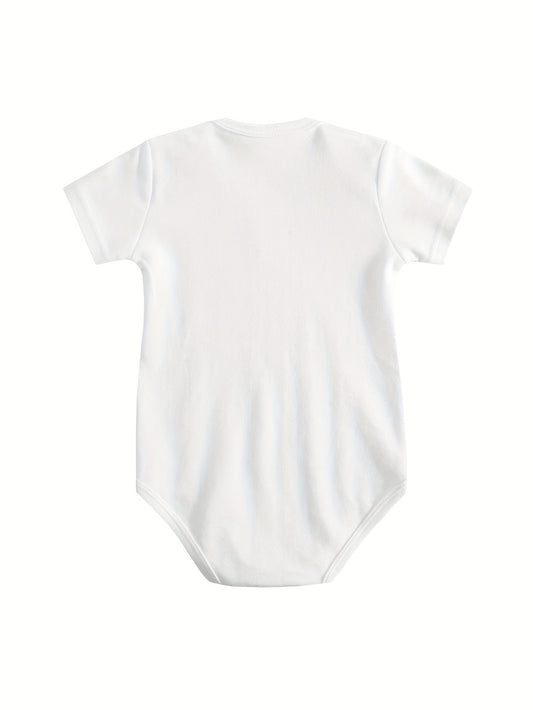 Unisex Baby Bodysuit With Cute Lil Nugget Graphic, 100% Newborn Crawling Suit, Infant Triangle Jumpsuit In White, Lightweight All-Season Wear, Crew Neck Design, Comfortable Onesie For Baby Boys & Baby Girls, Birthday Gift, Baby Shower Gift