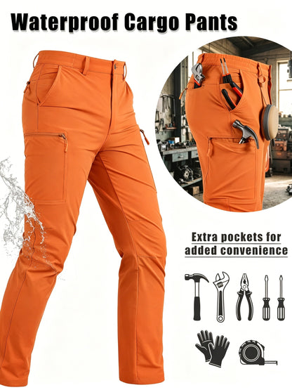 Men'S Cargo Pants Spring Hiking Trousers Quick-Dry Ripstop Stretch Fabric Breathable Moisture-Wicking Lightweight Elastic Waist And 3D-Cut 6 Pockets Outdoor Pants for Fishing Travel Camping, Work in Spring And Summer