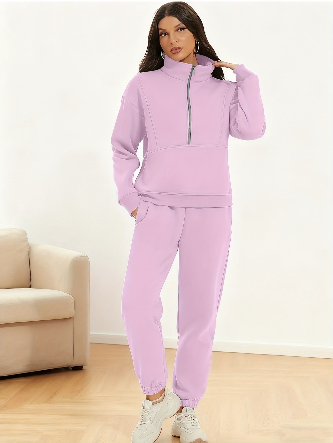 A Set of Autumn And Winter European And American Women'S Two-Piece Suits, Sweatshirts, Trousers, Fleece Sports, Street Fashion And Casual Suits
