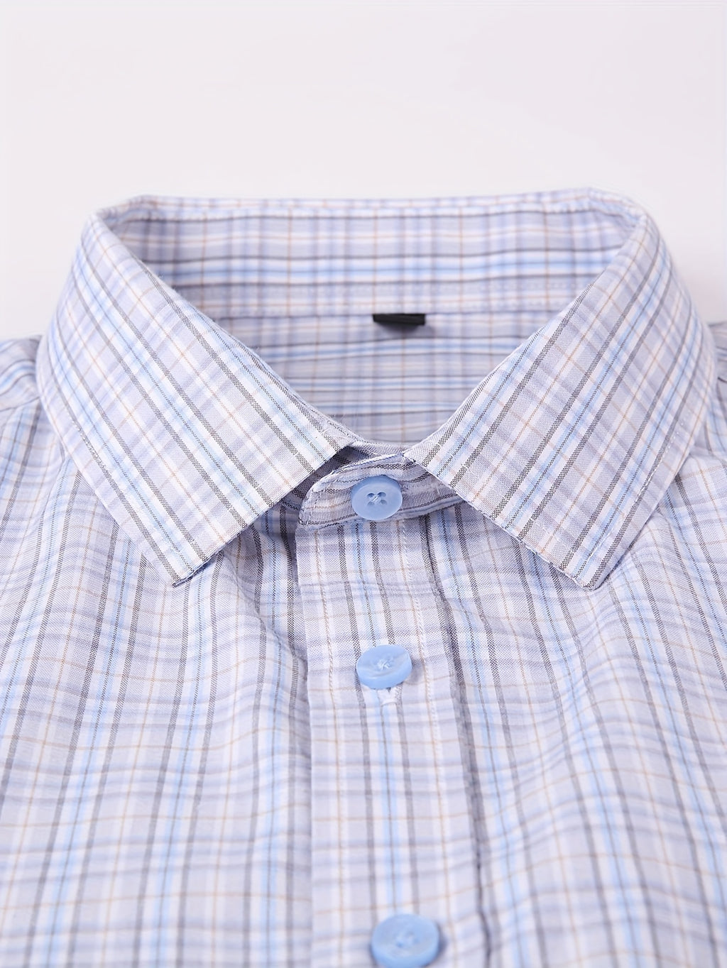 ! Men's Plaid Long Sleeve Shirt - Casual Button- with Pocket, 50% Cotton 50% Polyester, Comfortable Street Style & Commute Essential Fall Wardrobe