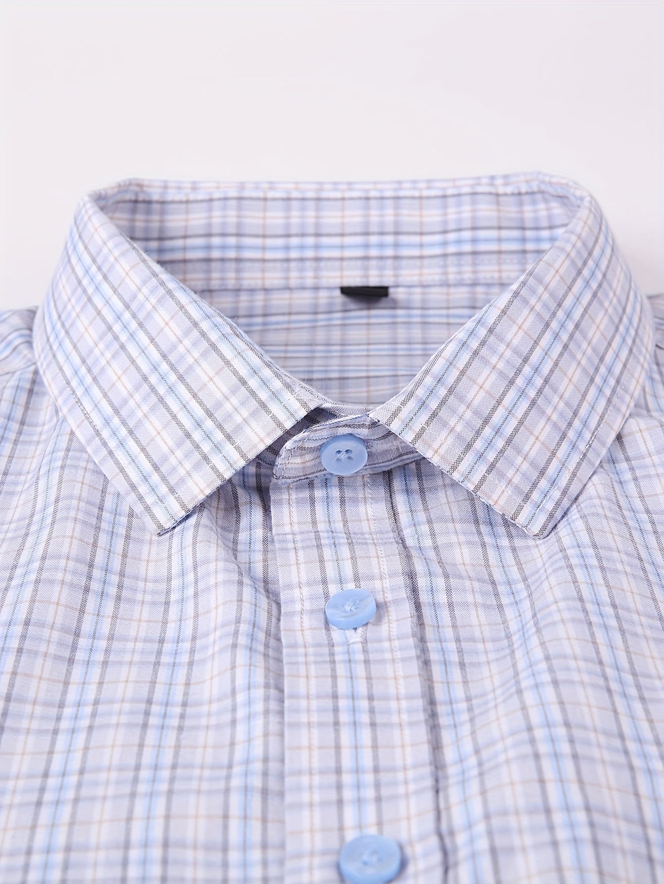 ! Men's Plaid Long Sleeve Shirt - Casual Button- with Pocket, 50% Cotton 50% Polyester, Comfortable Street Style & Commute Essential Fall Wardrobe