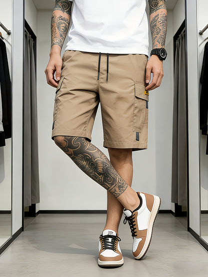 3pcs Men's Cargo Shorts with Multi-Pocket & Drawstring Waist - Lightweight Loose-Fit Shorts Suitable for Outdoor,, Streetwear, Casual Wear - Summer Shorts with Utility Belt for Daily Use and Gift Choice