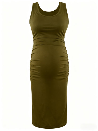 Women's Maternity Dresses for Daily Baby Shower Photography Short Sleeve Sleeveless Tank Dresses Side Ruching