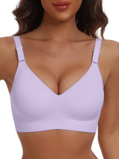 Seamless Wireless Push-Up Bra-V Neck Design, Comfortable, Supportive Intimate Apparel for Women