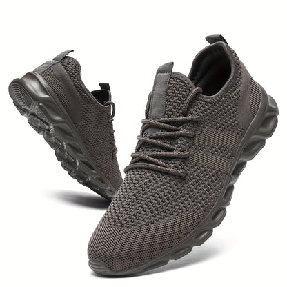 Men'S Road Running Shoes Anti-Odor Sneakers Lightweight Trendy Woven Breathable Work Sneakers Lace-Up Adjustable for Hiking, Fitness - 8058