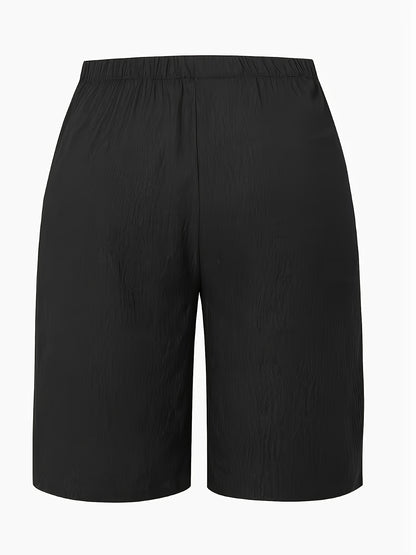 Women's Khaki + Black Polyester Shorts - product view 15