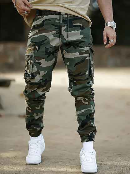 Men's Casual Pants In Spring And Autumn, Multi Pocket Straight Leg Pants, Cotton Pants, Camouflage Style Men's Pants, Outdoor Sports And Leisure