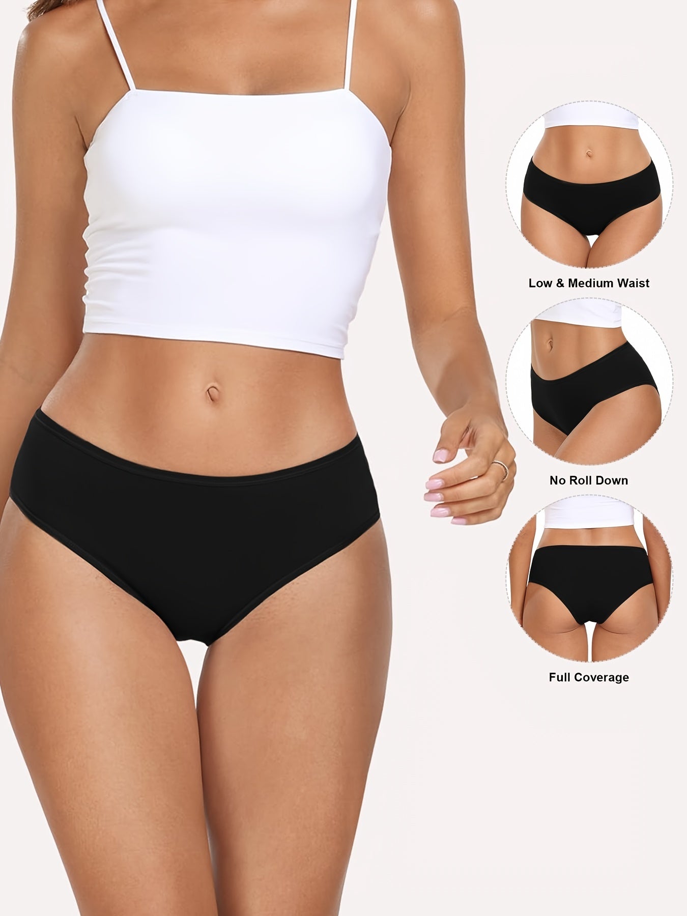 2026 7pcs S-XXL Pure Women's Low Waisted Panties, Women's Underwear, Comfortable Women's Panties, Women Lingerie Game Day Football Fan Gear for All Fans