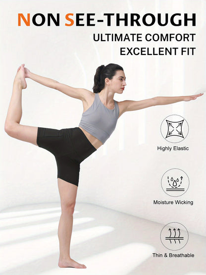 1pc Summer Women'S Yoga Shorts, Women'S Cycling Shorts, Quick Drying Sports Shorts, High Stretch Running And Fitness Shorts, Suitable For Yoga Pilates