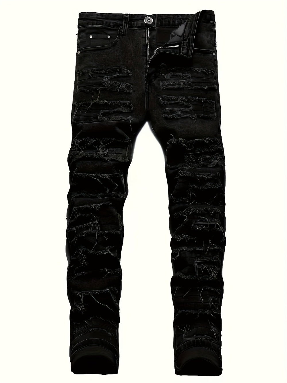 Men's Slim Fit Jeans - Classic Wash Distressed Travel 327461