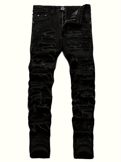 Men's Slim Fit Jeans - Classic Wash Distressed Travel 327461
