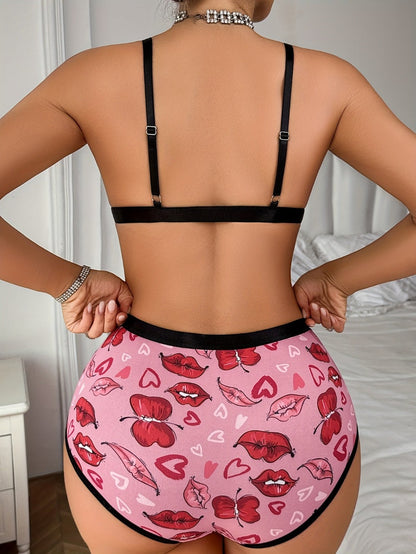4-Pack Women's Bra and Panty Lingerie Set - Breathable Sport-Inspired Style